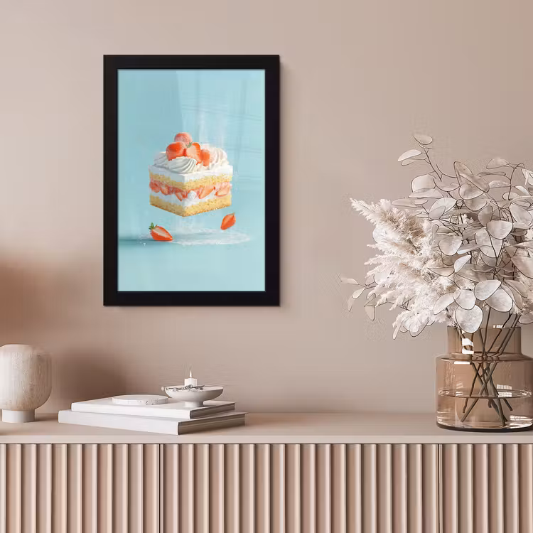 Slagroom - Taart - Blauw - Eten fotolijst zwart zonder passe partout klein -sfeer5