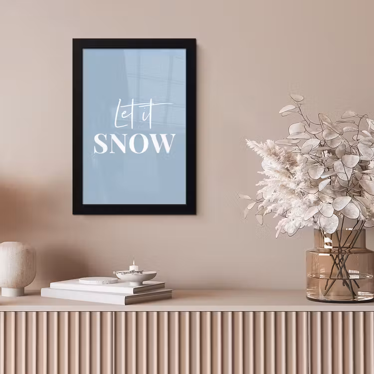 Sneeuw - Winter - Blauw - Let it snow fotolijst zwart zonder passe partout klein -sfeer5