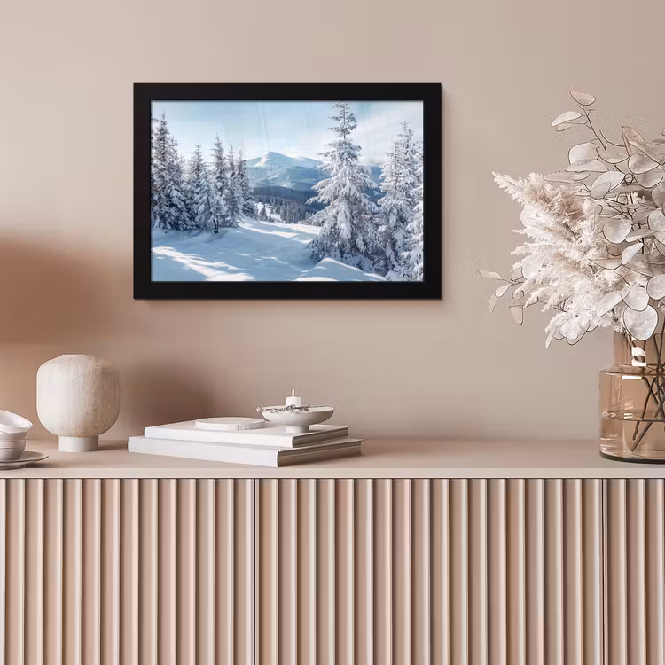 Sneeuw - Winter - Landschap - Bergen fotolijst zwart zonder passe partout klein -sfeer5