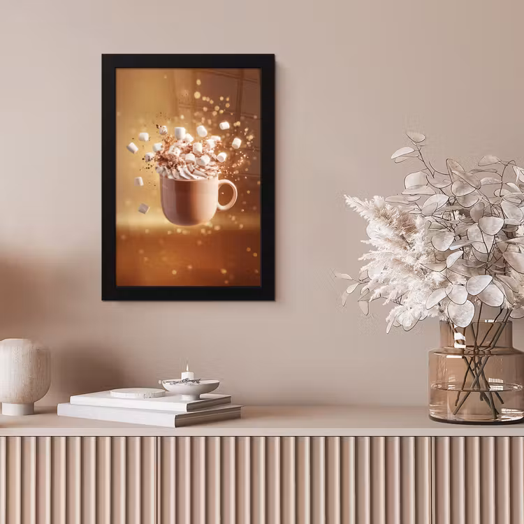Chocomelk - Drinken - Warm - Bruin fotolijst zwart zonder passe partout klein -sfeer5