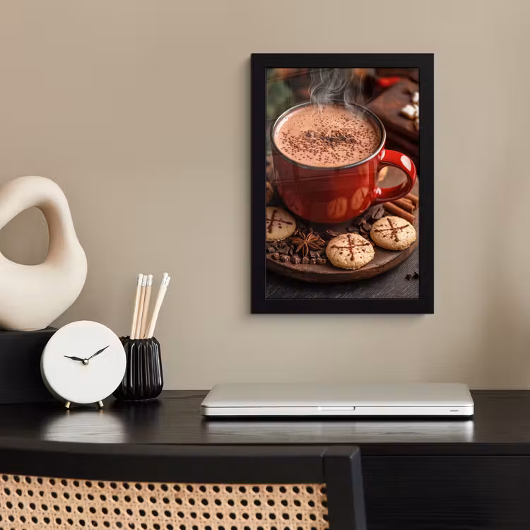 Chocolademelk - Mok - Winter - Kerst - Gezelligheid fotolijst zwart zonder passe partout klein -sfeer1