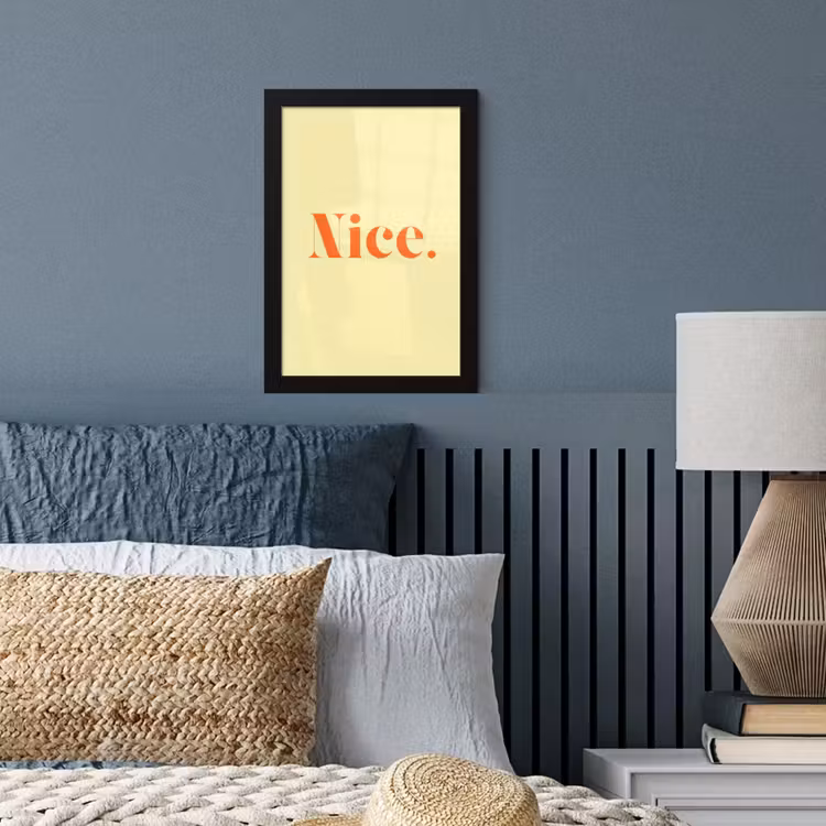 Nice - Oranje - Geel - Minimalistisch fotolijst zwart zonder passe partout klein -sfeer3