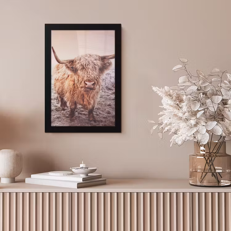 Schotse hooglanders - Licht - Lucht - Natuur fotolijst zwart zonder passe partout klein -sfeer5