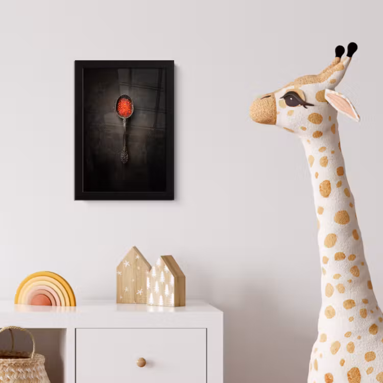 Zwart - Lepel - Caviar fotolijst zwart zonder passe partout klein -usfeer4_kinderkamer