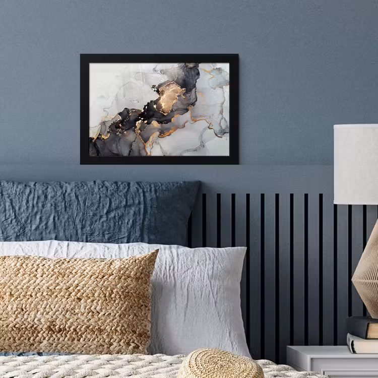 Zwart - Marmer - Luxe - Goud fotolijst zwart zonder passe partout klein -sfeer3