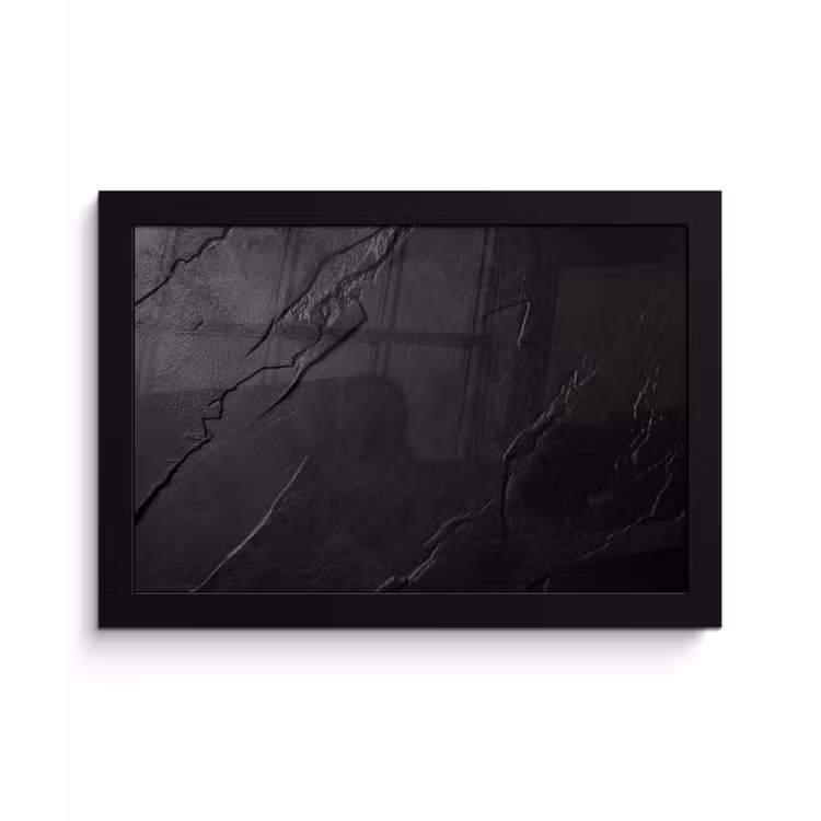 Zwart - Steen - Beton fotolijst zwart zonder passe partout klein -3d
