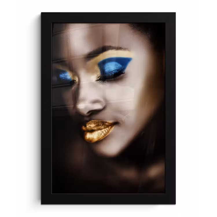 Black and Gold - Vrouw - Make up fotolijst zwart zonder passe partout klein -3d