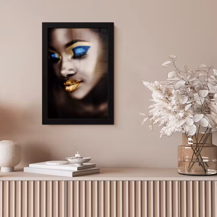 Black and Gold - Vrouw - Make up fotolijst zwart zonder passe partout klein -sfeer5