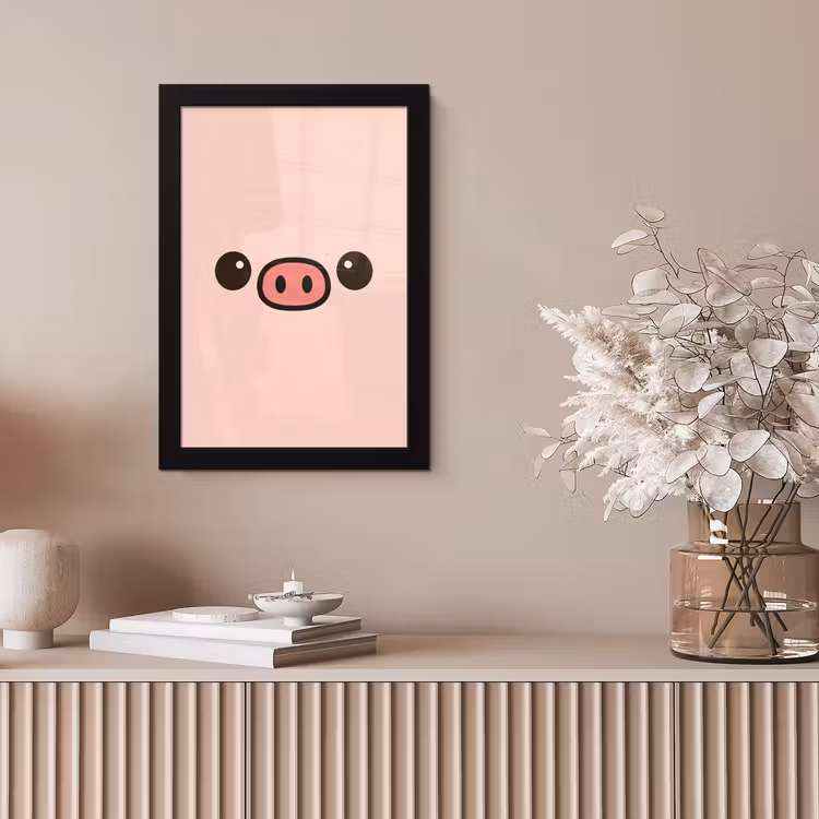 Varken - Roze - Minimalistisch fotolijst zwart zonder passe partout klein -sfeer5
