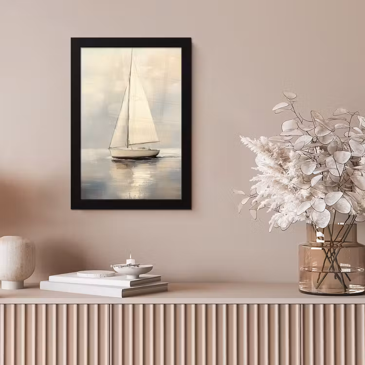Zeilschip - Zee - Bewolkt fotolijst zwart zonder passe partout klein -sfeer5