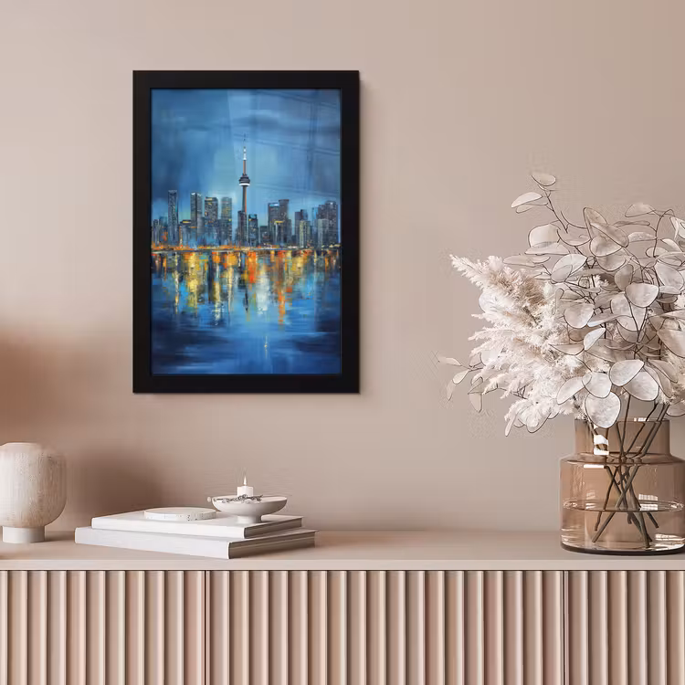 Skyline Toronto - Water - Stadslichten - Toren fotolijst zwart zonder passe partout klein -sfeer5