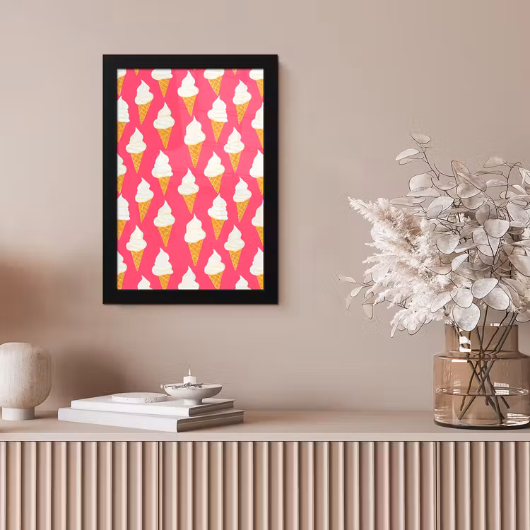 Softijs - Horentje - Roze fotolijst zwart zonder passe partout klein 224 -sfeer5