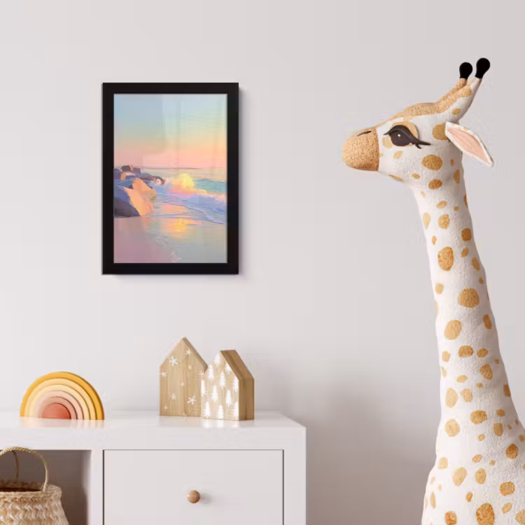 Zomerlicht - Strand - Fonkelende accenten fotolijst zwart zonder passe partout klein -usfeer4_kinderkamer