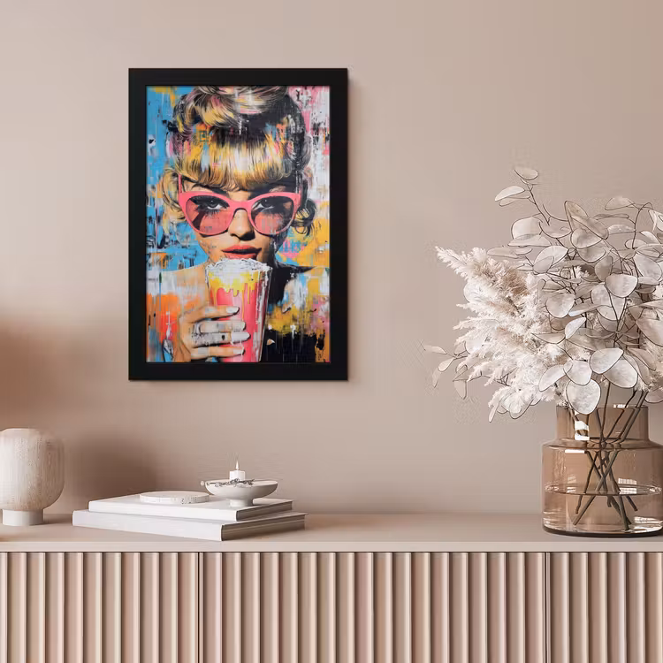 Zonnebril - Vrouw - Kleurrijk - Verfspetters fotolijst zwart zonder passe partout klein -sfeer5