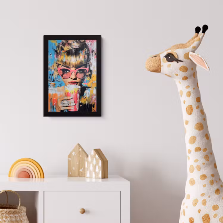 Zonnebril - Vrouw - Kleurrijk - Verfspetters fotolijst zwart zonder passe partout klein -usfeer4_kinderkamer