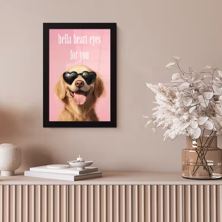 Zonnebril - Hartjes - Hond - Valentijn fotolijst zwart zonder passe partout klein -sfeer5