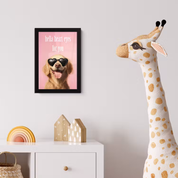 Zonnebril - Hartjes - Hond - Valentijn fotolijst zwart zonder passe partout klein -usfeer4_kinderkamer