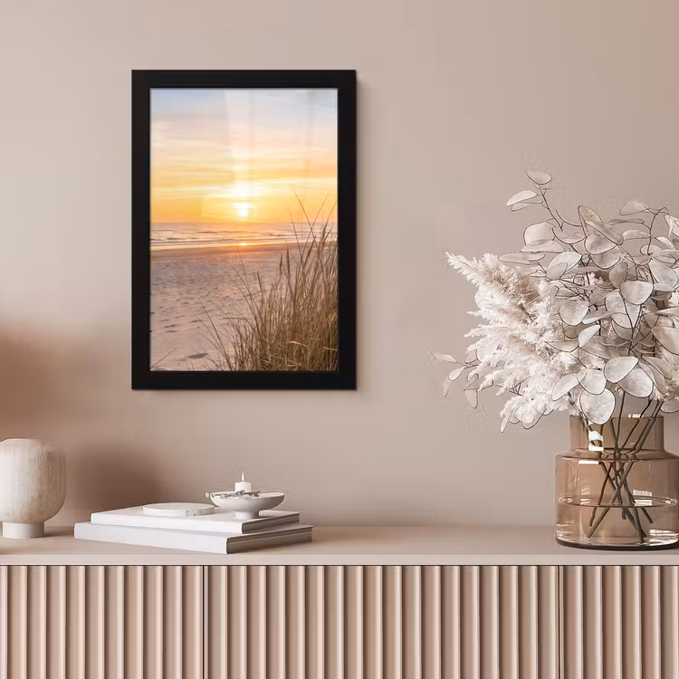 Zonsondergang - Duinen - Zee fotolijst zwart zonder passe partout klein -sfeer5