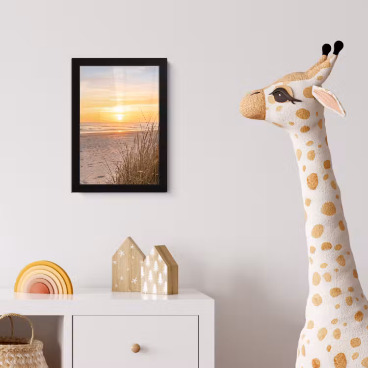 Zonsondergang - Duinen - Zee fotolijst zwart zonder passe partout klein -usfeer4_kinderkamer