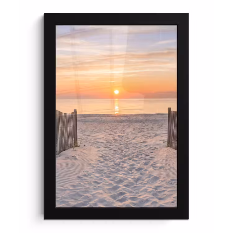 Zonsondergang - Strand - Zand fotolijst zwart zonder passe partout klein -3d