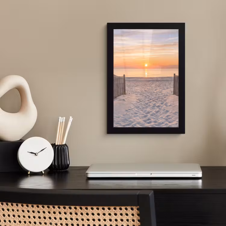Zonsondergang - Strand - Zand fotolijst zwart zonder passe partout klein -sfeer1