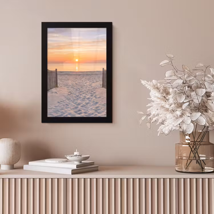 Zonsondergang - Strand - Zand fotolijst zwart zonder passe partout klein -sfeer5