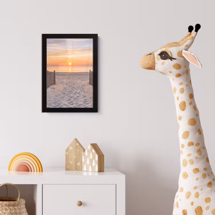 Zonsondergang - Strand - Zand fotolijst zwart zonder passe partout klein -usfeer4_kinderkamer