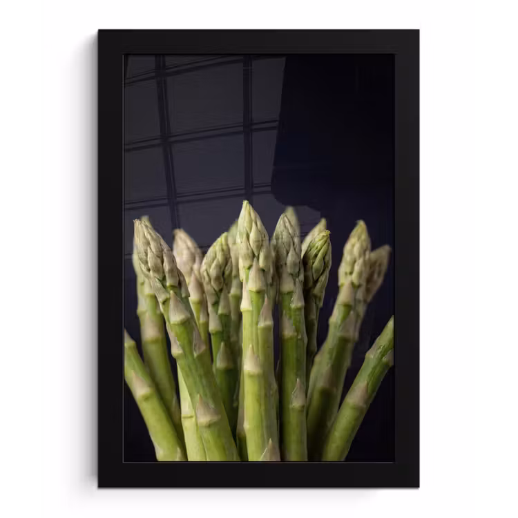 Asperges - Groen - Zwart fotolijst zwart zonder passe partout klein -3d