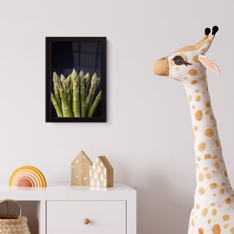 Asperges - Groen - Zwart fotolijst zwart zonder passe partout klein -usfeer4_kinderkamer