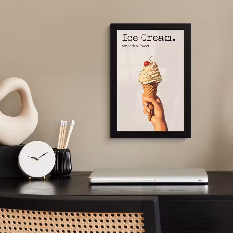 Ice cream - Softijs - Kleurrijk - Kers fotolijst zwart zonder passe partout klein -sfeer1
