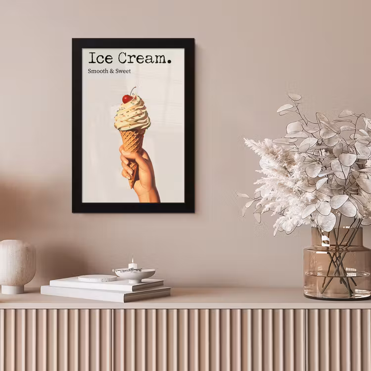 Ice cream - Softijs - Kleurrijk - Kers fotolijst zwart zonder passe partout klein -sfeer5