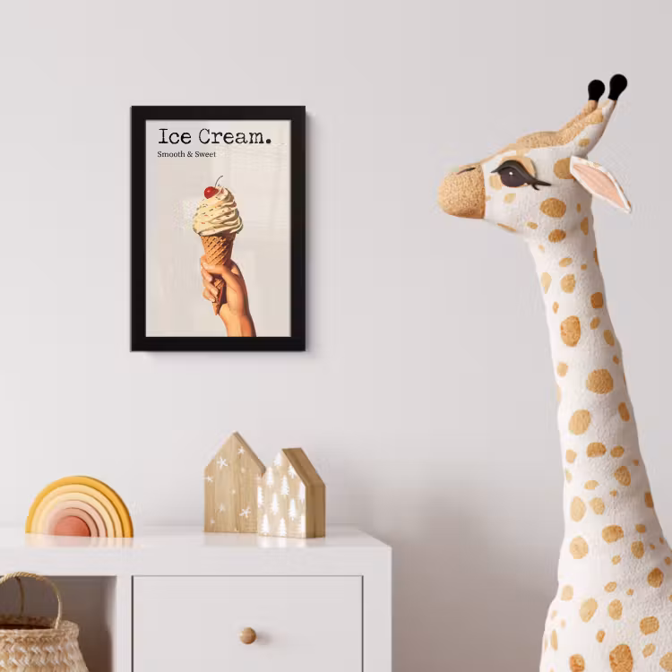 Ice cream - Softijs - Kleurrijk - Kers fotolijst zwart zonder passe partout klein -usfeer4_kinderkamer