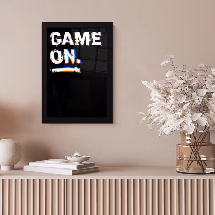 Gaming - Game - Spreuken - Quotes - Game on fotolijst zwart zonder passe partout klein -sfeer5