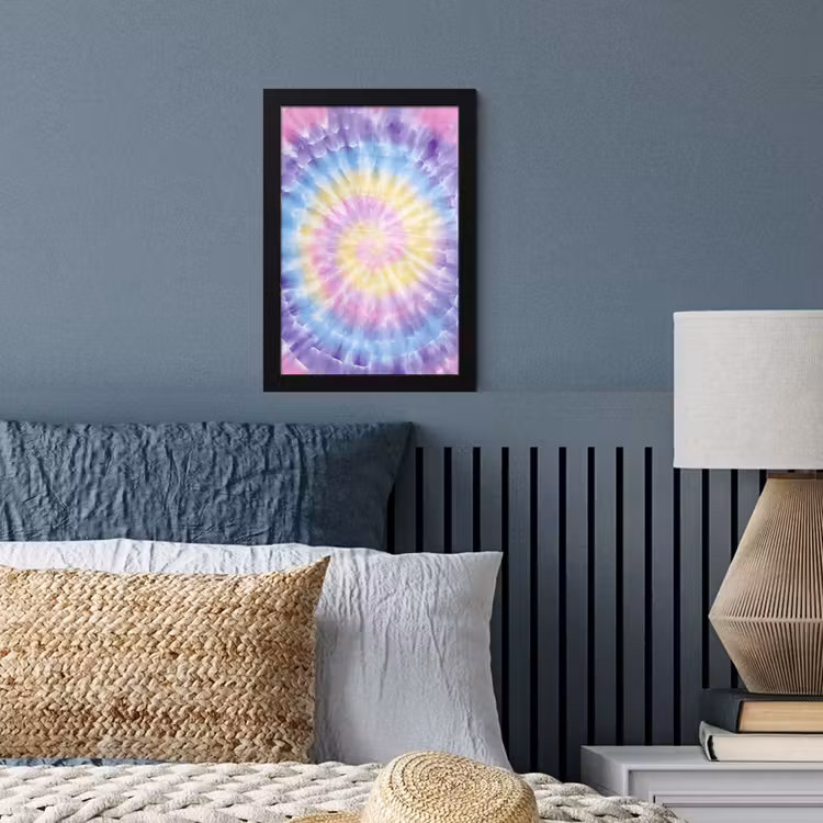 Spiraal - Tie dye - Pasteltinten fotolijst zwart zonder passe partout klein -sfeer3