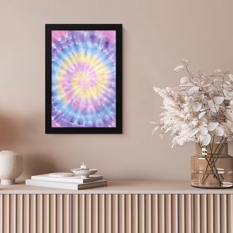Spiraal - Tie dye - Pasteltinten fotolijst zwart zonder passe partout klein -sfeer5