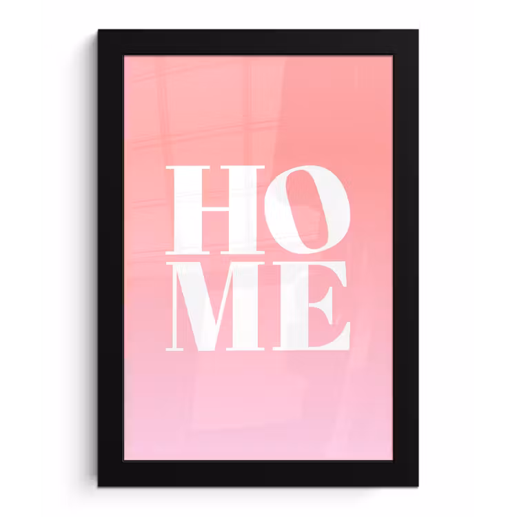 Home - Letters - Groot - Roze fotolijst zwart zonder passe partout klein -3d