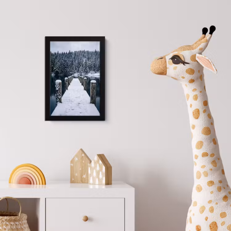 Steiger - Meer - Sneeuw - Bergen - Rustgevend fotolijst zwart zonder passe partout klein -usfeer4_kinderkamer