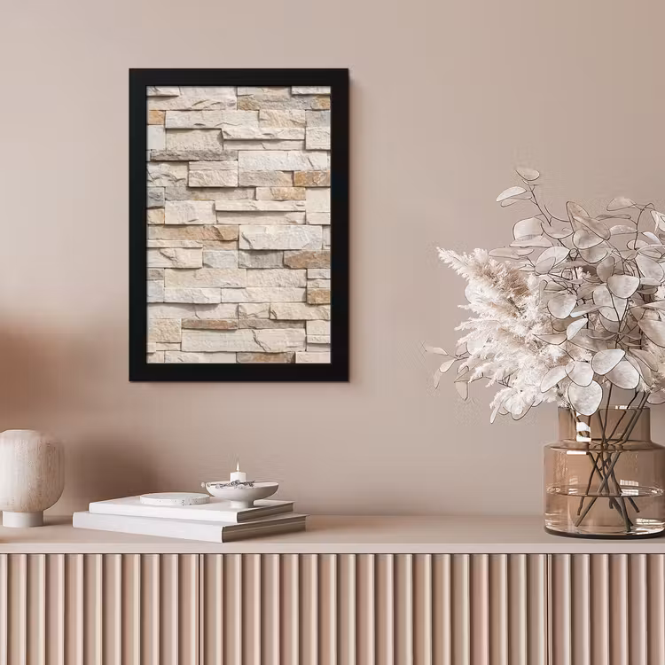 Steen - Muur - Textuur - Rustiek - Beige fotolijst zwart zonder passe partout klein -sfeer5