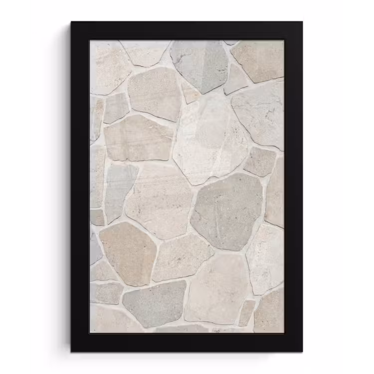 Steen - Patroon - Textuur - Beige fotolijst zwart zonder passe partout klein -3d