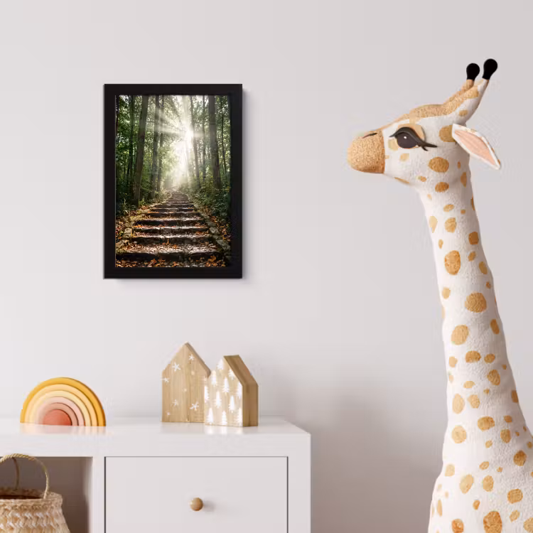Stenen - Trap - Bos - Natuur fotolijst zwart zonder passe partout klein -usfeer4_kinderkamer
