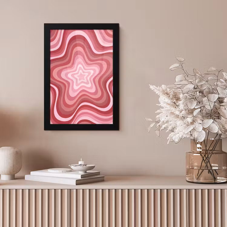 Ster - Golvend - Abstract - Roze fotolijst zwart zonder passe partout klein -sfeer5