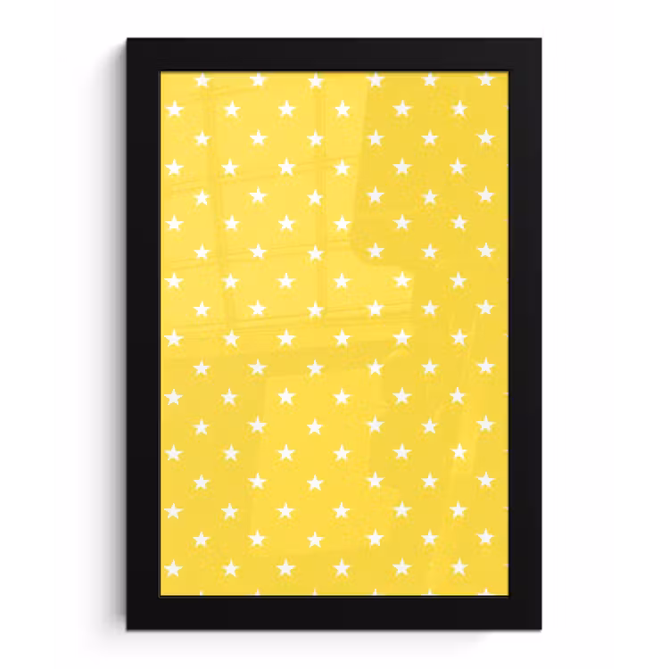 Sterren - Patroon - Minimalistisch - Geel fotolijst zwart zonder passe partout klein 224 -3d