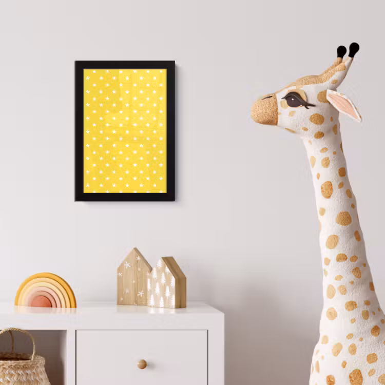 Sterren - Patroon - Minimalistisch - Geel fotolijst zwart zonder passe partout klein 224 -usfeer4_kinderkamer