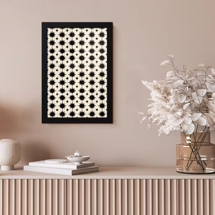 Stervormen - Geometrisch - Zwart fotolijst zwart zonder passe partout klein 224 -sfeer5