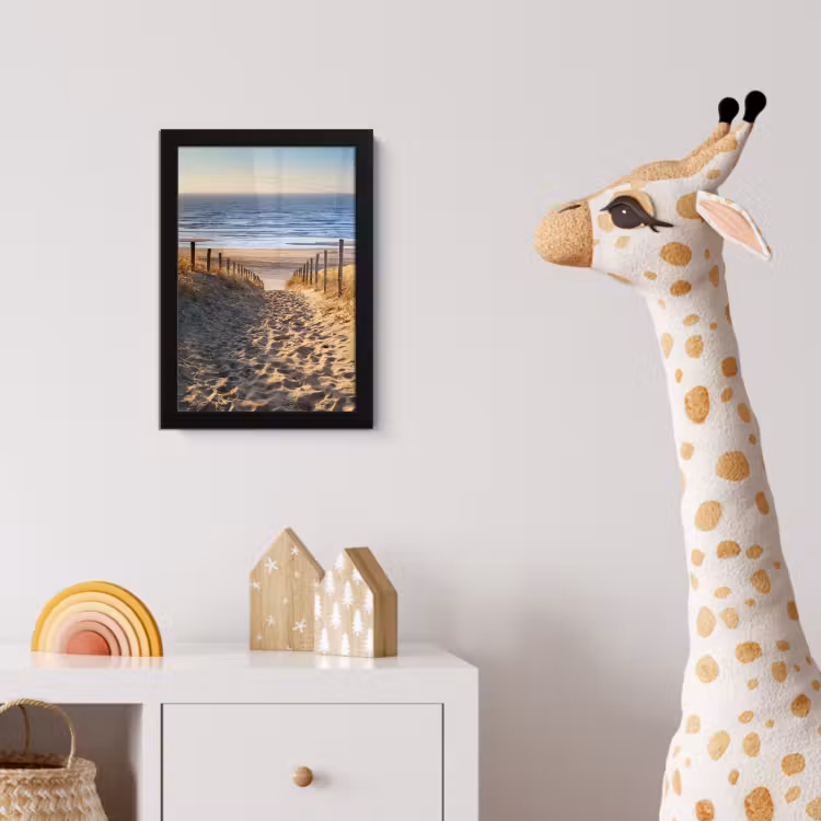 Strand - Zee - Nederland - Duinen - Zon fotolijst zwart zonder passe partout klein -usfeer4_kinderkamer