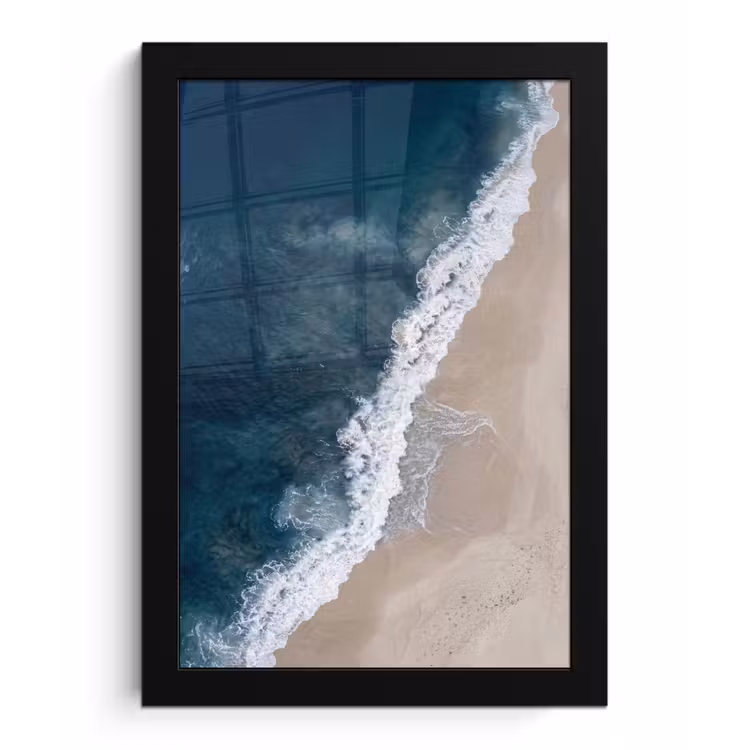Strand - Zee - Golven fotolijst zwart zonder passe partout klein -3d