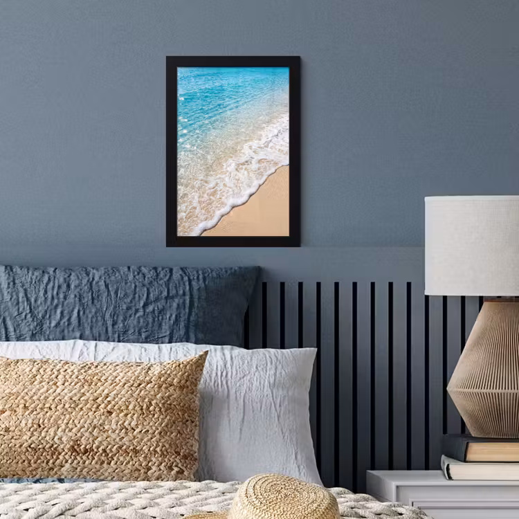 Strand - Water - Natuur - Blauw - Beige fotolijst zwart zonder passe partout klein -sfeer3