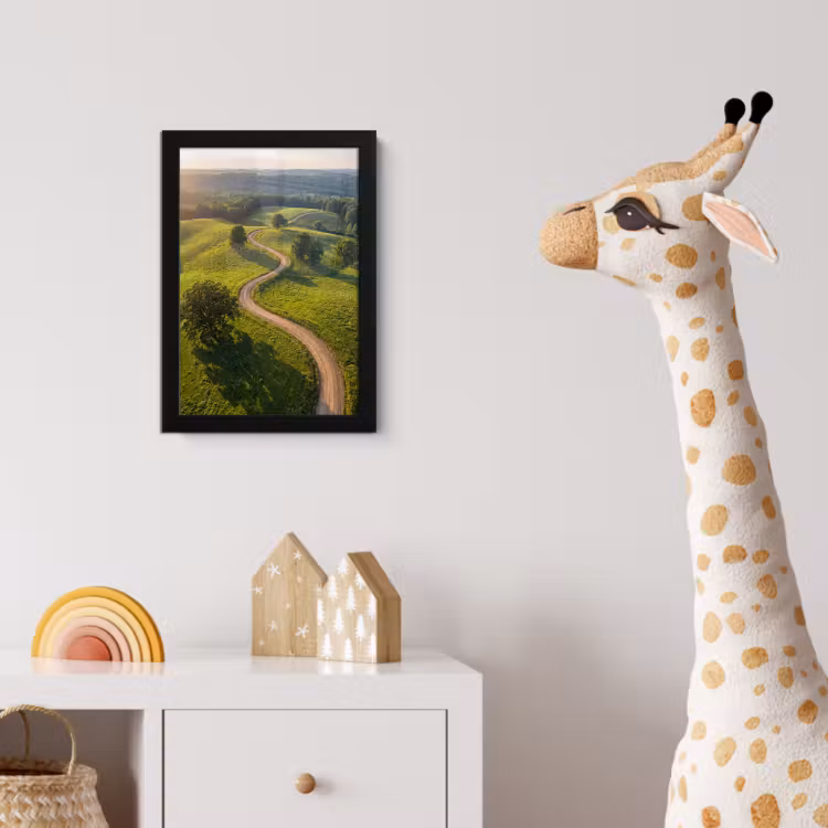 Weg - Weide - Natuur - Groen fotolijst zwart zonder passe partout klein -usfeer4_kinderkamer
