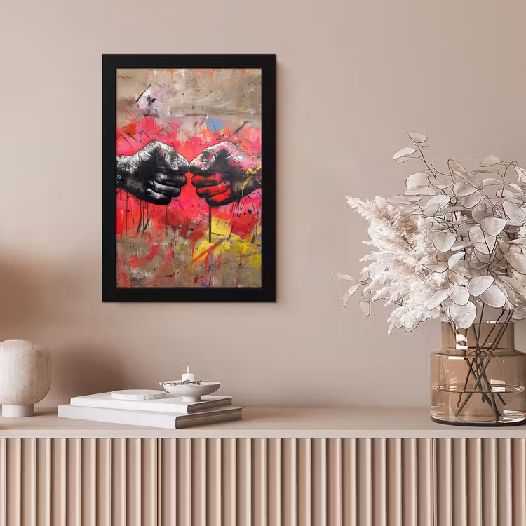 Street art - Handen - Graffiti - Kunst - Banksy fotolijst zwart zonder passe partout klein -sfeer5