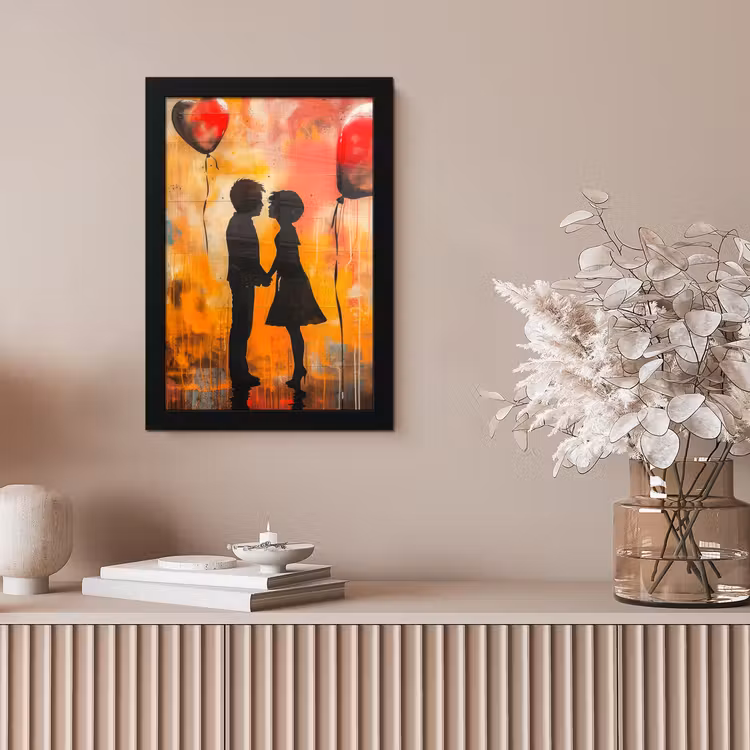 Street art - Liefde - Graffiti - Kunst - Banksy fotolijst zwart zonder passe partout klein -sfeer5